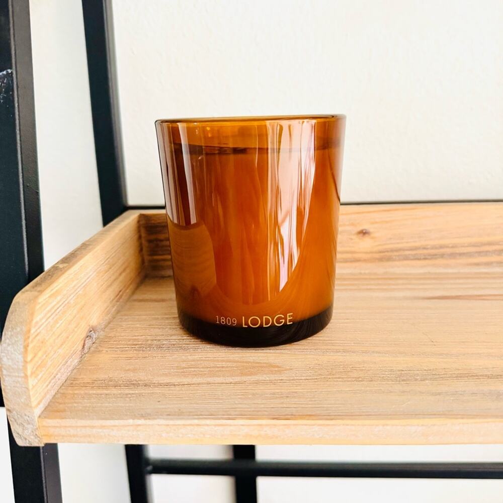 NEW FP FREE PEOPLE Amber Rust Glass Vessel Lodge Palo Santo $48 Scented Candle